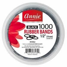 Annie Black Rubber Bands - 1000 ct
