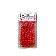 Large Round Hair Beads - Red