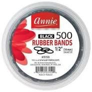 Annie Black Rubber Bands 500ct