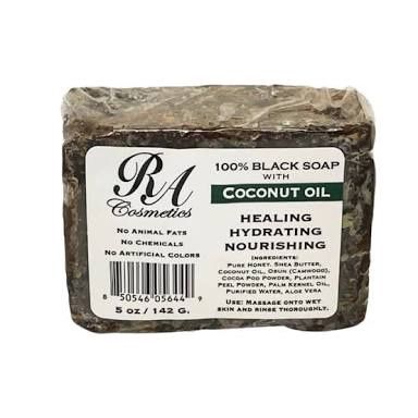 RA 100% Black Soap, Fragrance: Coconut Oil
