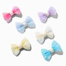 Pastel Bling Hair Bow Clips