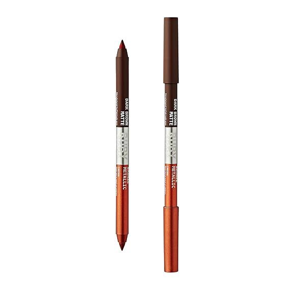 Ruby Kisses Matte &amp; Metallic Duo Eyeliner, Color: DK Brown/Bronze