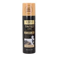 EBIN Tinted Lace Spray 10x Quick Dry, Color: Light Warm Brown