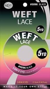 Weft Lace 5yd Roll, Color: Black