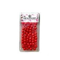 Large Round Hair Beads - Red