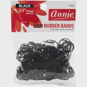 Annie 1/2” Black Rubber Bands 300 #3147