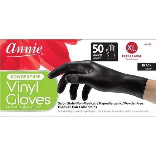 Annie Black Vinyl Gloves - 50ct