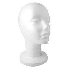 Styrofoam Wig Head, Color: White