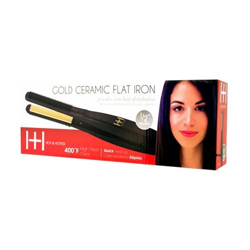 H &amp; H Gold Ceramic Flat Iron 1/2"