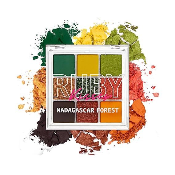Ruby Kisses Eye Shadow Palette, Color: Madagascar Forest