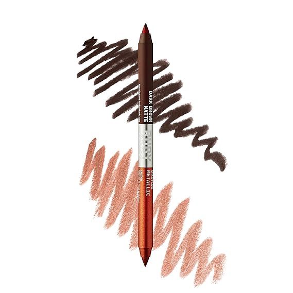 Ruby Kisses Matte &amp; Metallic Duo Eyeliner, Color: DK Brown/Bronze