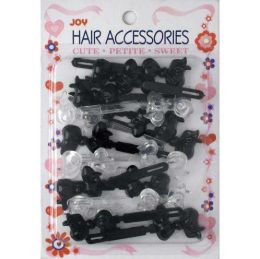 Joy Hair Barrettes, Color: Black/Clear