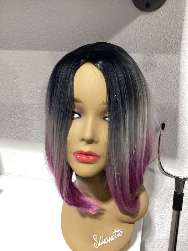 Purple Ombre Short Wig