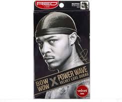 Red Power Wave Velvet Durag, Color: Black