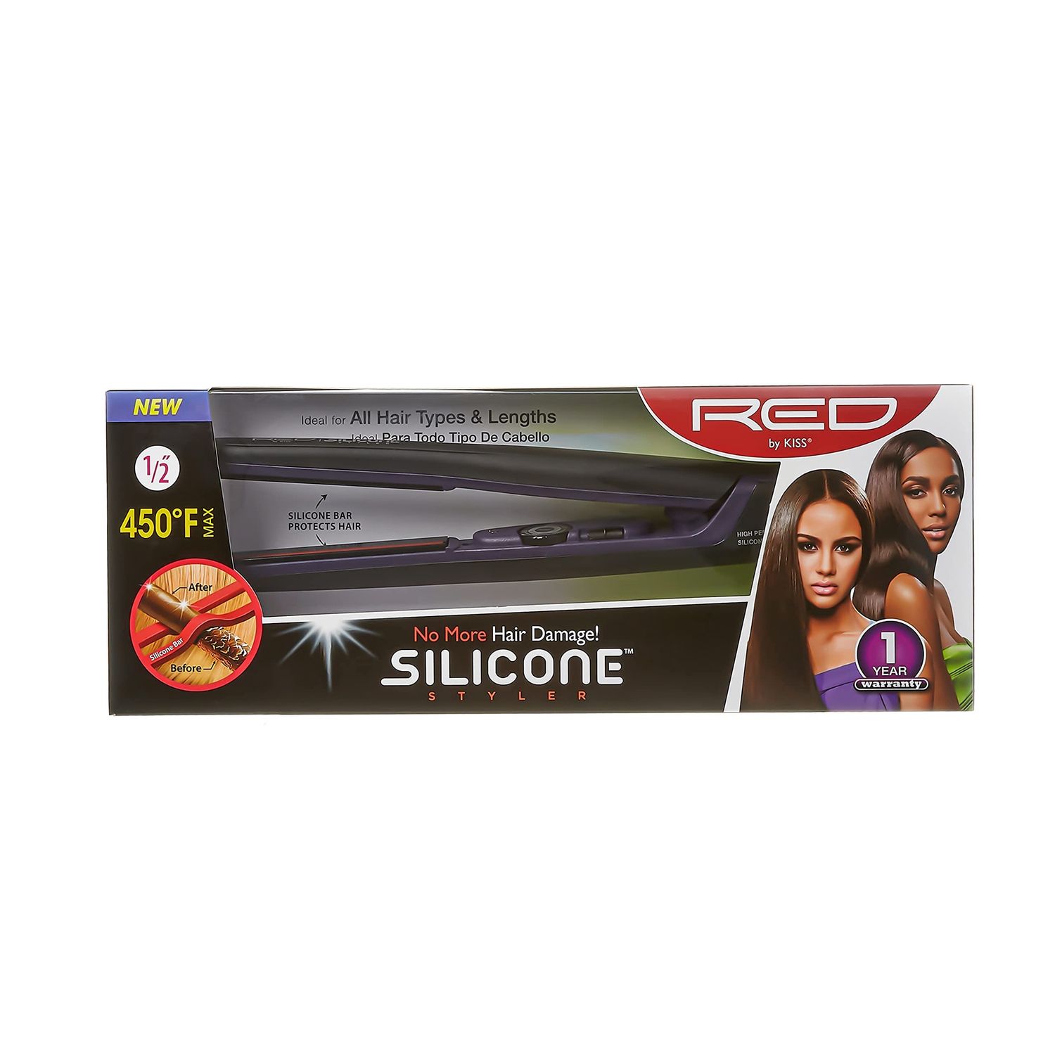 Red Silicone Flat Iron