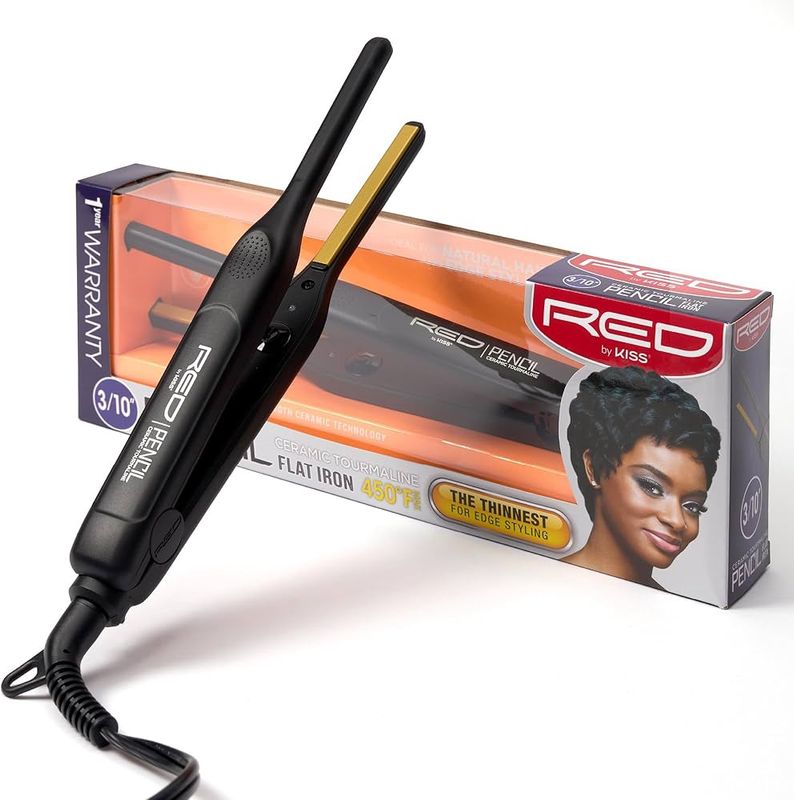 Red Ceramic Pencil Flat Iron