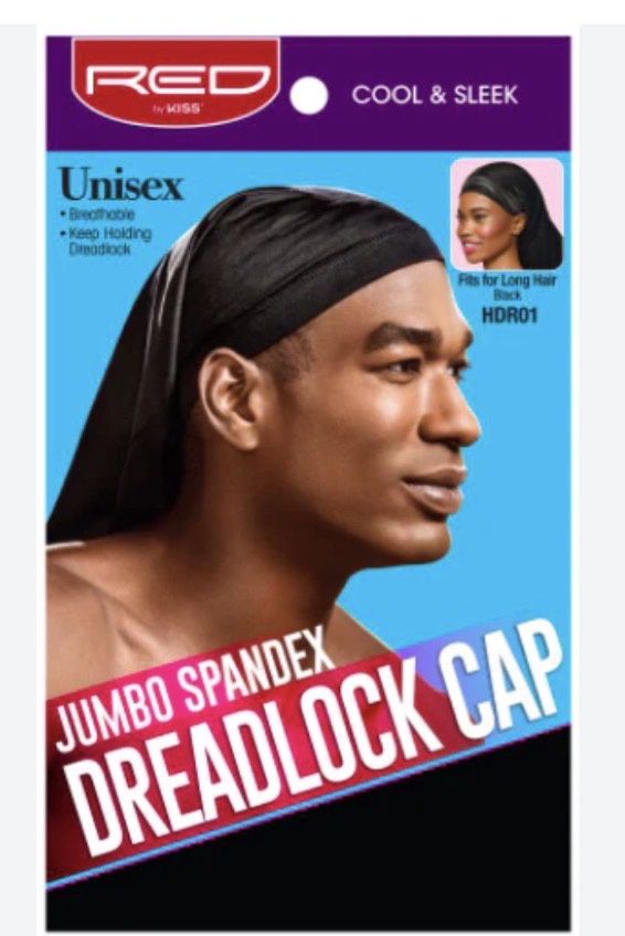 Red Spandex Jumbo Dreadlock Cap
