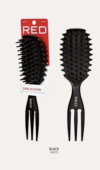 Red Curl &amp; Care Detangle Brush, Color: Black