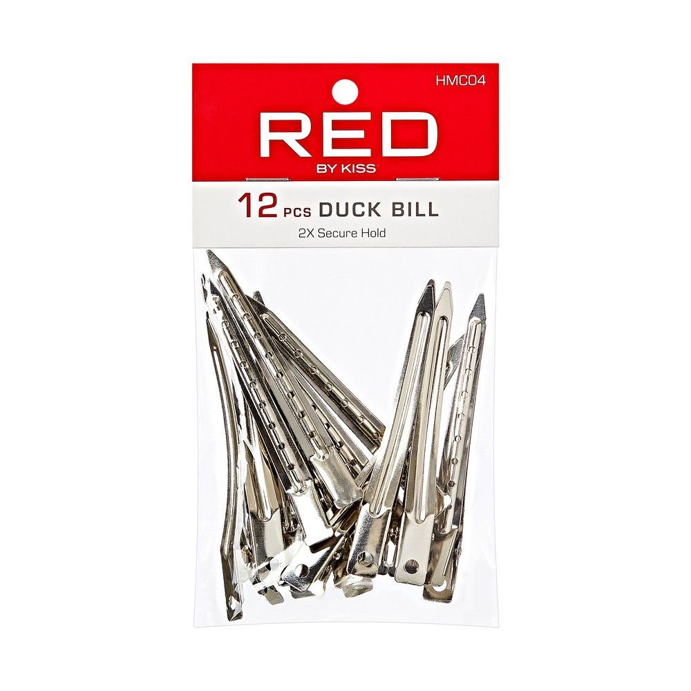Red Duck Bill Clips - 12 ct