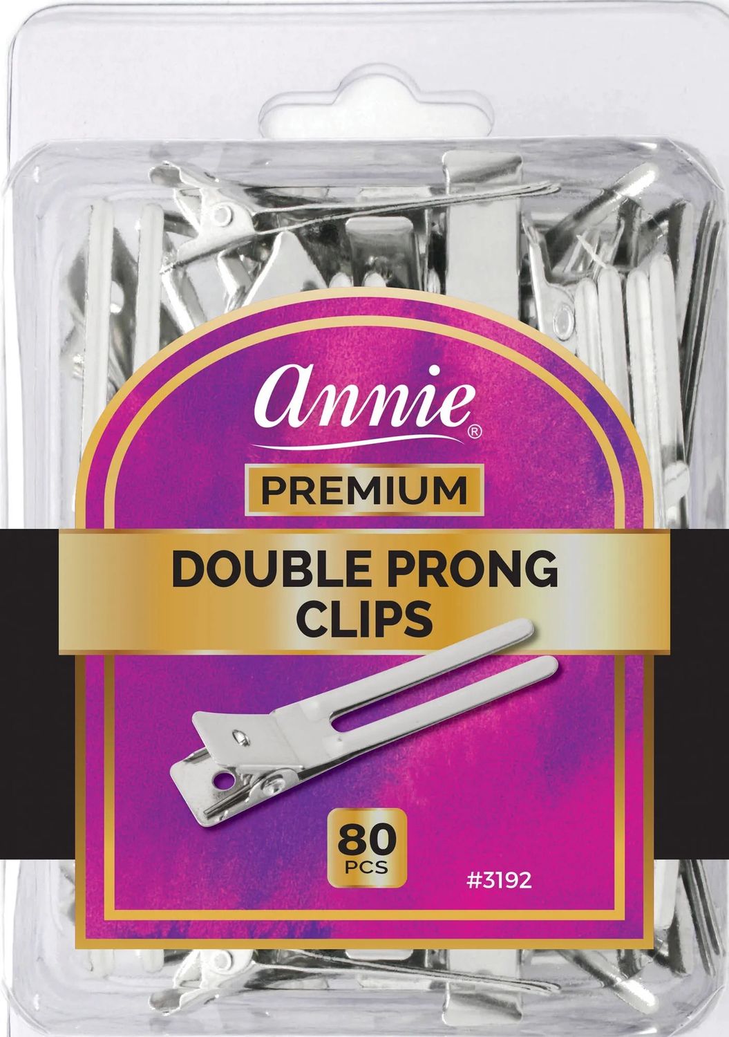Annie Premium Double Prong Clips - 80ct