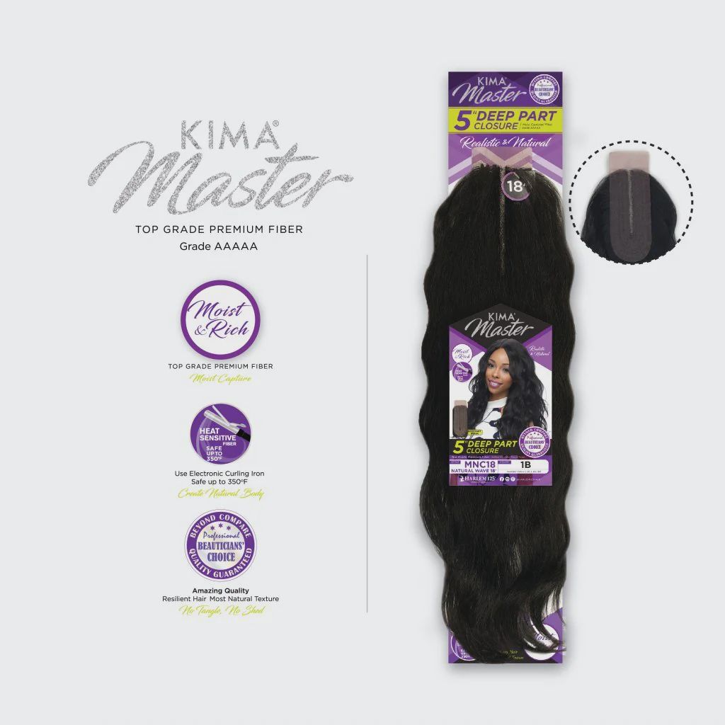 Kima Master 5" Deep Part Closure - 18", Style: Natural Wave