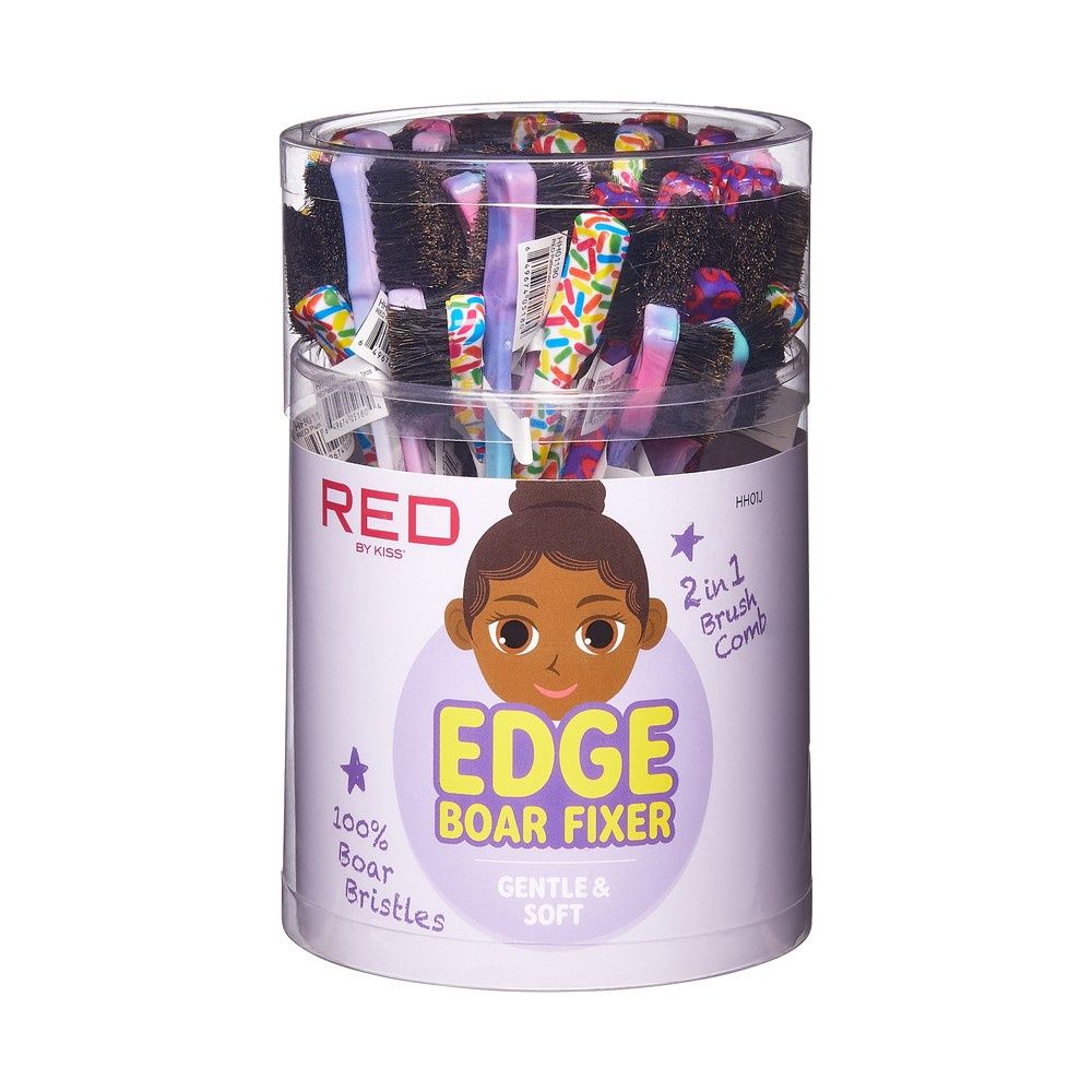 Red Patterned Edge Brush - Kids