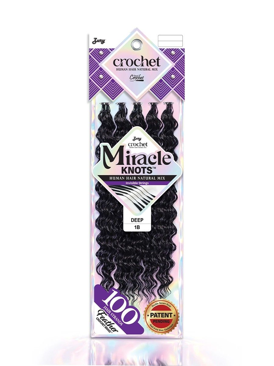 Zury Miracle Knots Human Hair Blend 14", Color: 1, Style: Deep