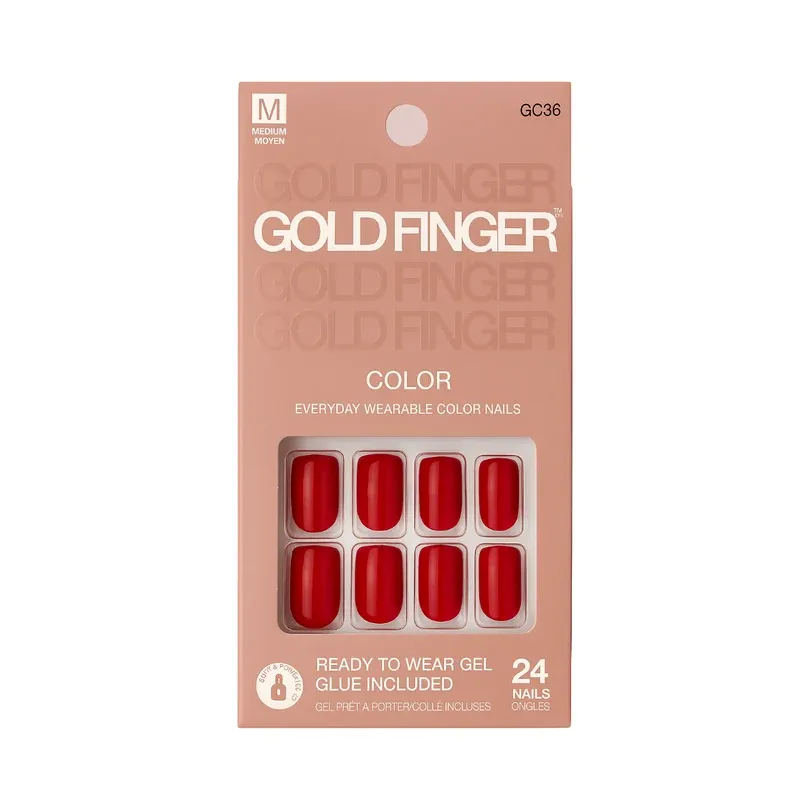 Gold Finger - Color - Press On Nails, Style: Holding You