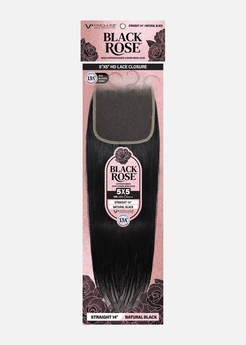 Black Rose - Unprocessed Virgin Remy - 5X5 HD Lace Closure