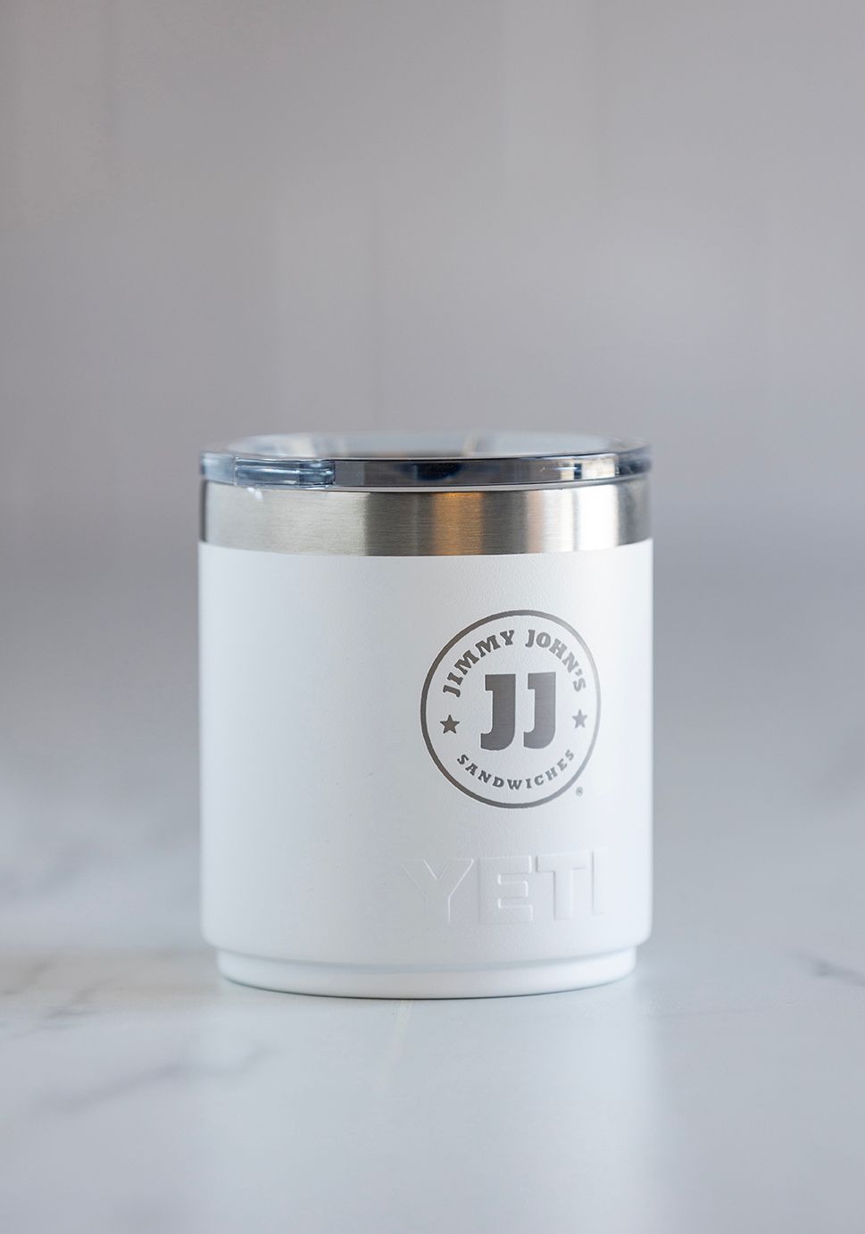 JIMMY JOHN&#39;S YETI RAMBLER® WHITE 10 OZ LOWBALL