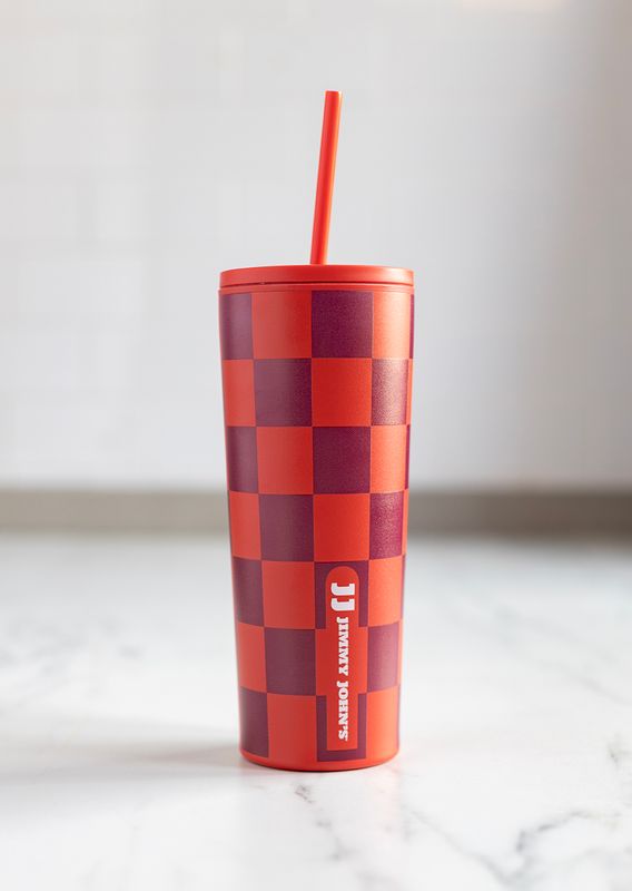 JJ CHECKERED RED TUMBLER
