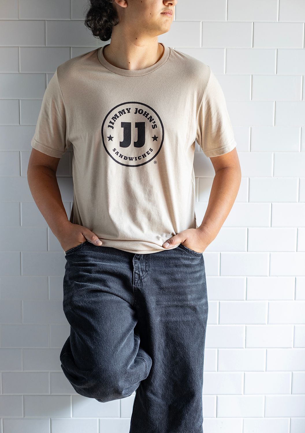 TAN LOGO TEE, Size: S