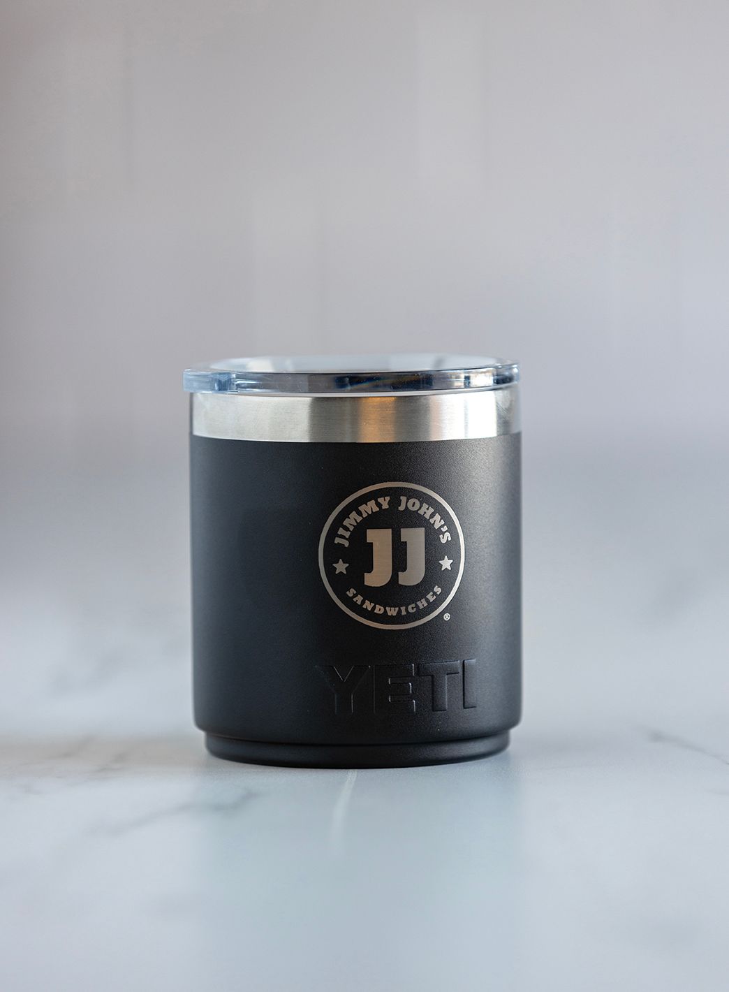 JIMMY JOHN&#39;S YETI RAMBLER® BLACK 10 OZ LOWBALL