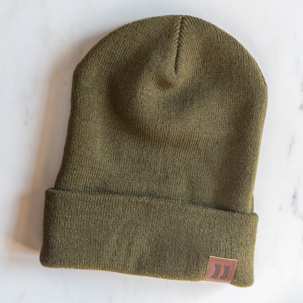 JJ LEATHER PATCH BEANIE