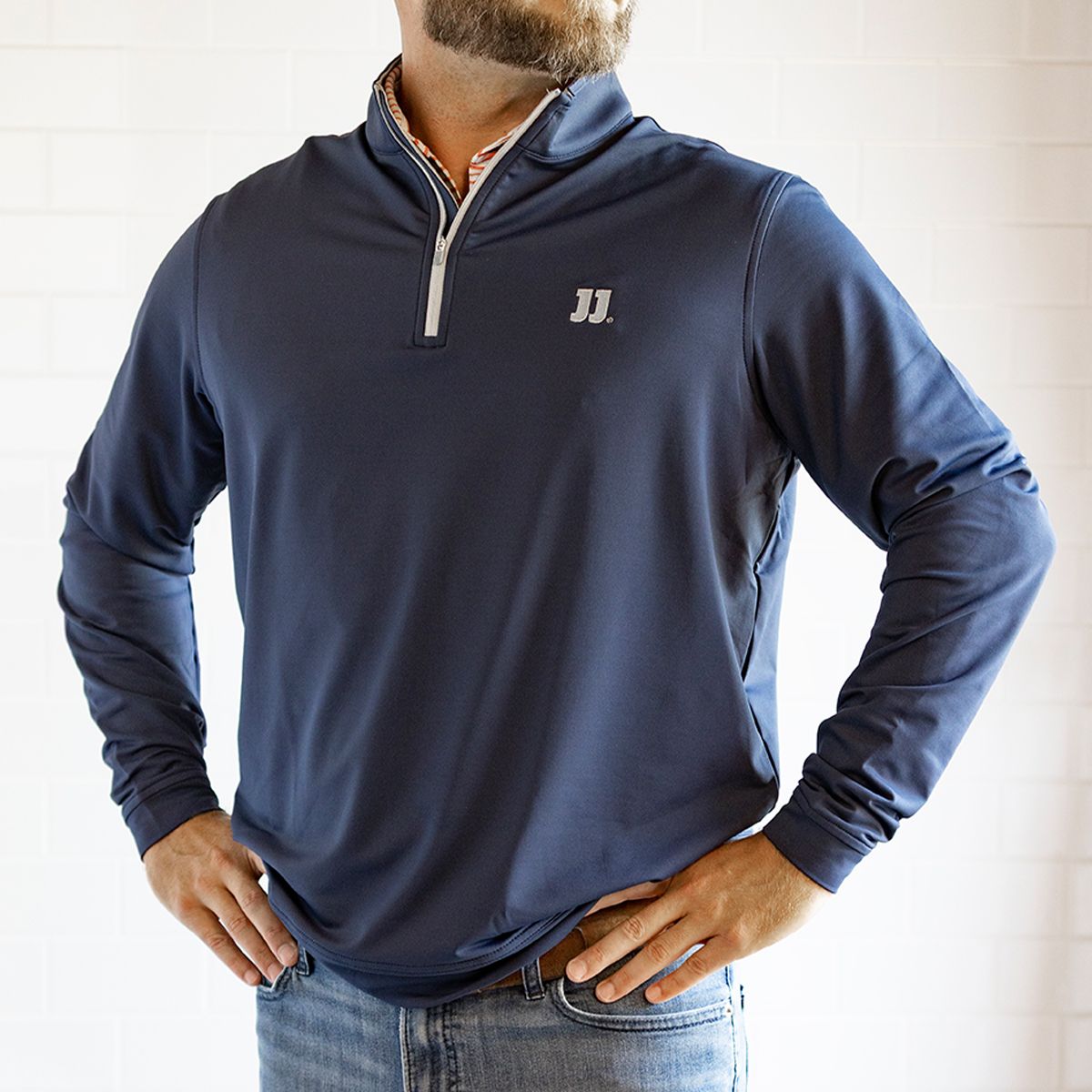 JJ NAVY PETER MILLAR 1/4 ZIP, Size: S