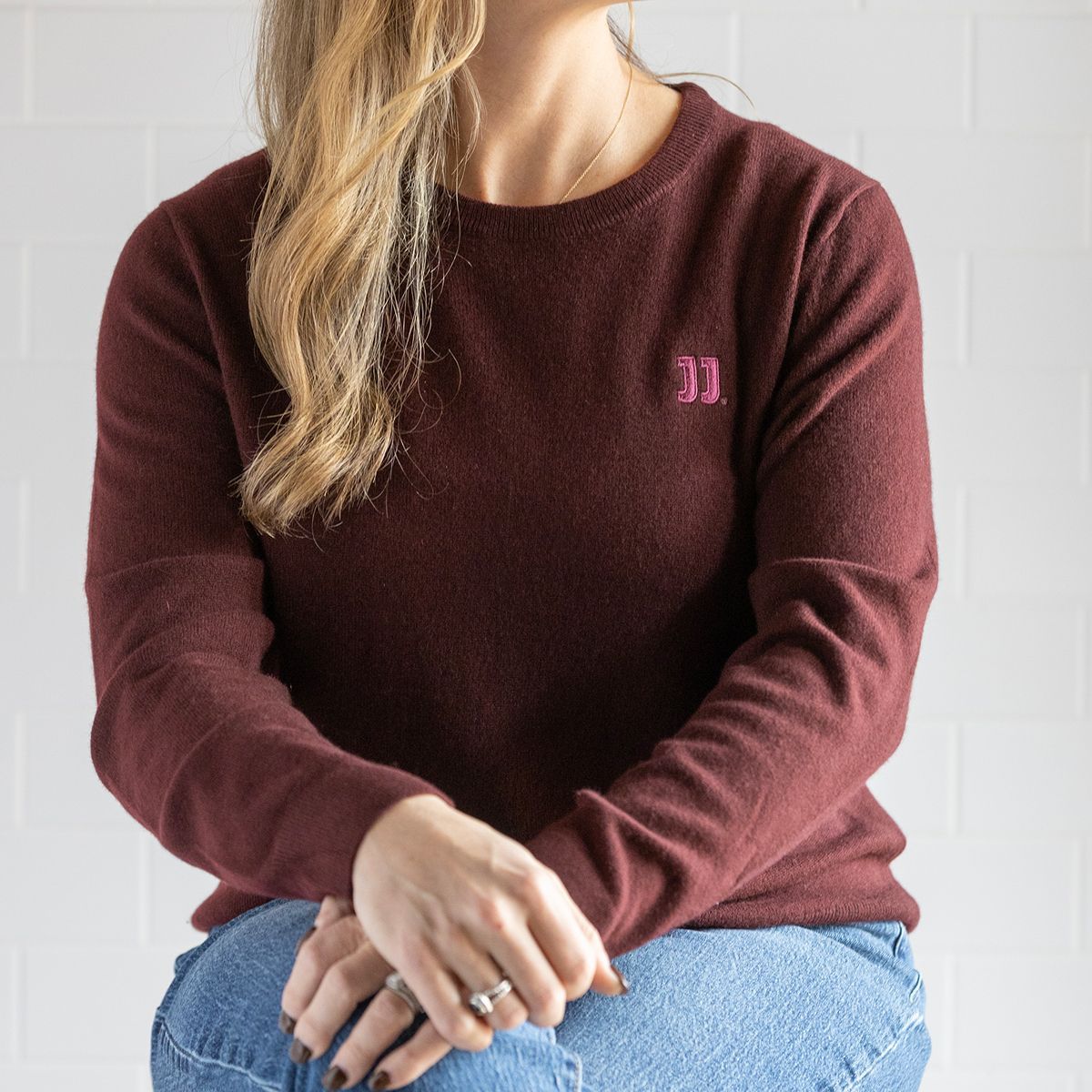 JJ QUINCE MAROON CASHMERE SWEATER, Size: S