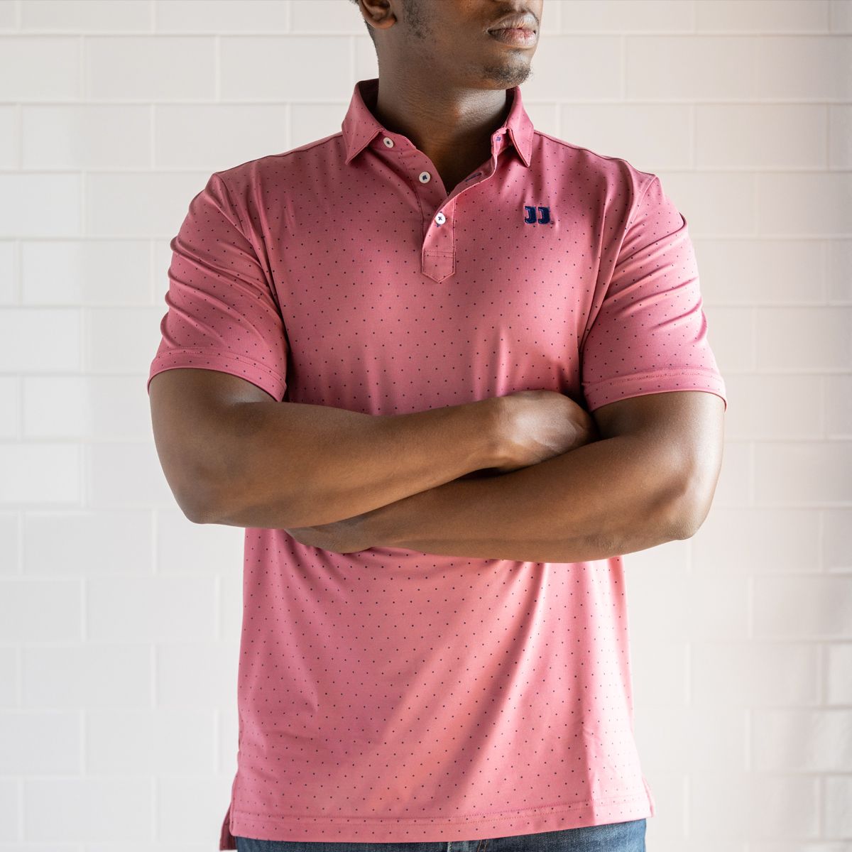 STITCH  PEBBLE ROSE DOTTED POLO, Size: S