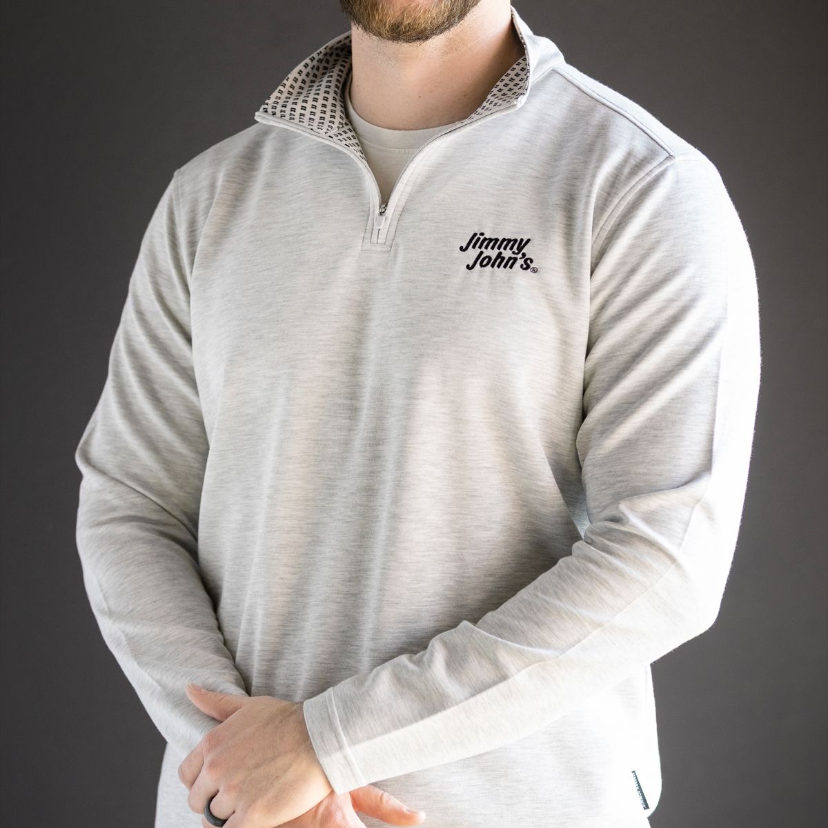 JOHNNY/MAGA/GRAY Ｌsize LIGHT GREY 1/4 ZIP