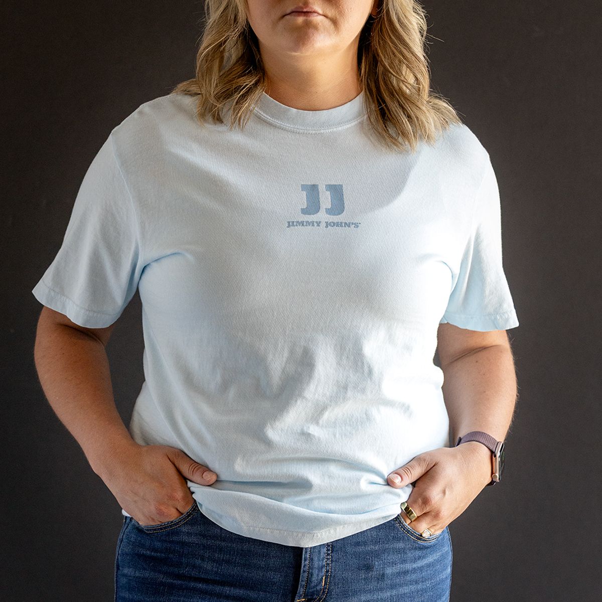 BLUE UNISEX LOGO TEE, Size: S