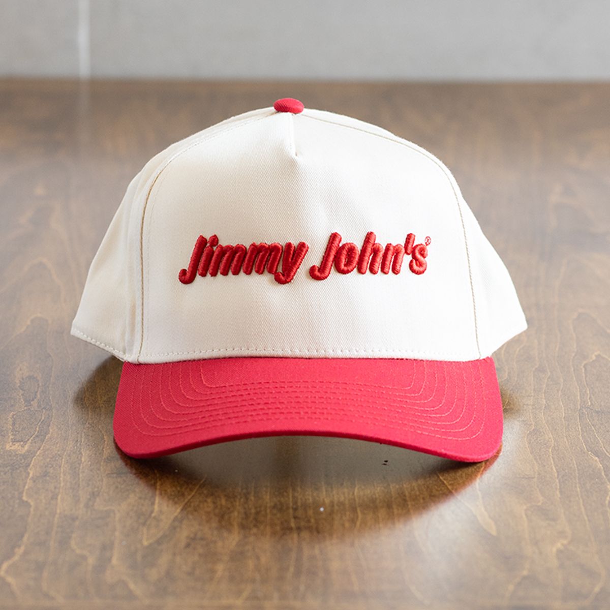 RED &amp; CREAM JIMMY JOHN'S HAT