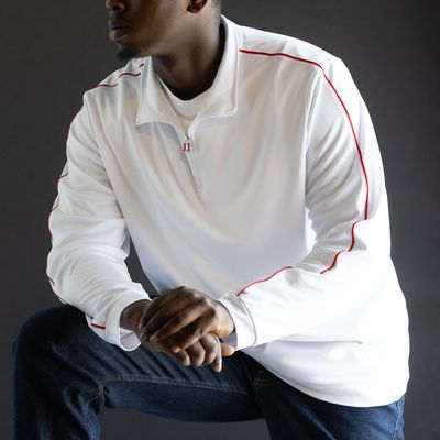 JJ MEN'S WHITE 1/4 ZIP