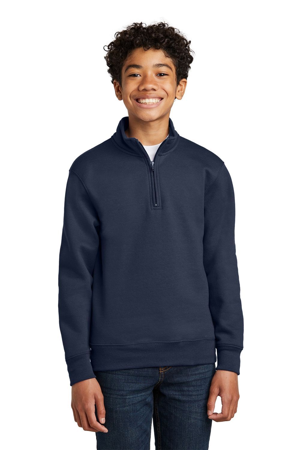 1/4-Zip Navy Sweatshirt (includes SM logo), Size: Youth Extra Small