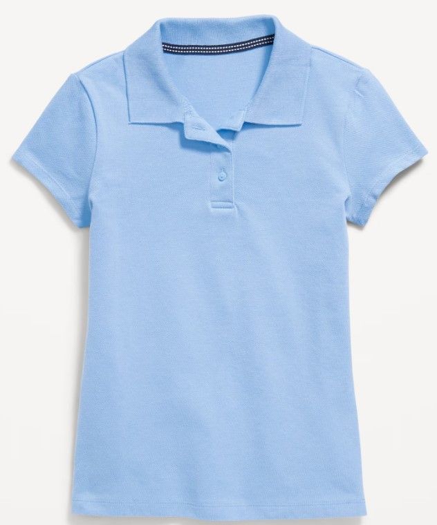 Girls Short Sleeve Polo (includes SM logo), Color: Blue, Size: Youth Extra Small
