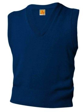 V-Neck Navy Vest (includes SM logo), Size: Youth Extra Small