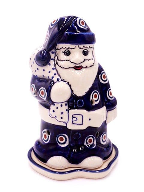 Dotted Peacock Illuminated Santa