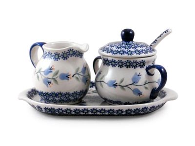Bell Flower Cream & Sugar w/ Tray