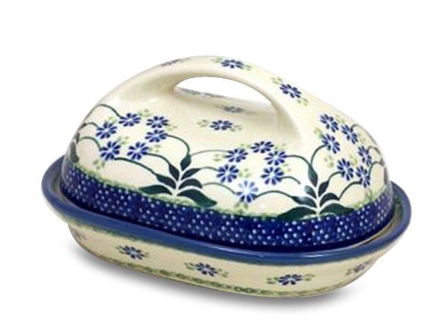 Forget Me Nots Butter Dish w/ Handle