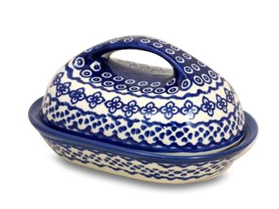 Diamond Lattice Butter Dish w/ Handle