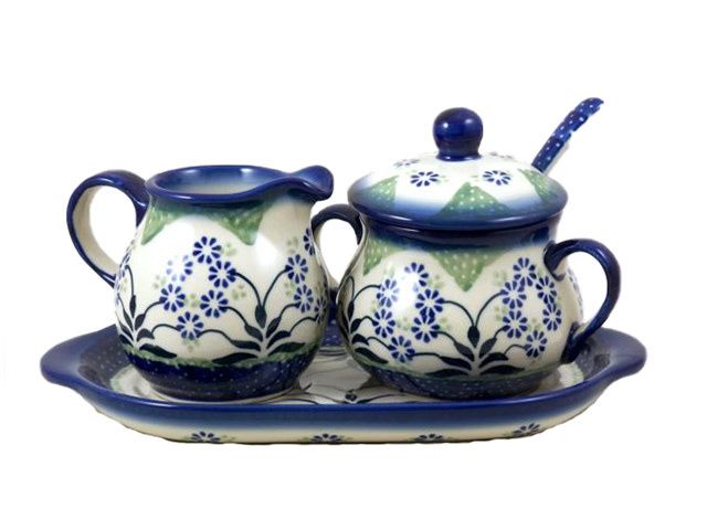 Forget Me Nots Cream & Sugar w/ Tray