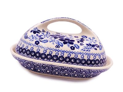 Indigo Garden Butter Dish w/ Handle
